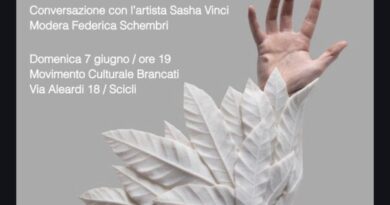 Incontro con Sasha Vinci al “Brancati” di Scicli. Domenica 7 giugno.
