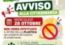 Mancato ritiro plastica mercoledì 28 ottobre